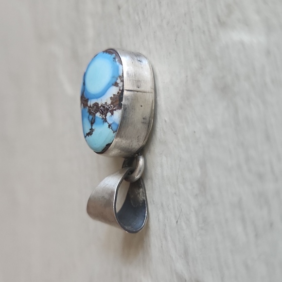 Stunning NWOT Native American Navajo Handmade Golden Hills Turquoise Pendant 🩵 - Picture 4 of 9